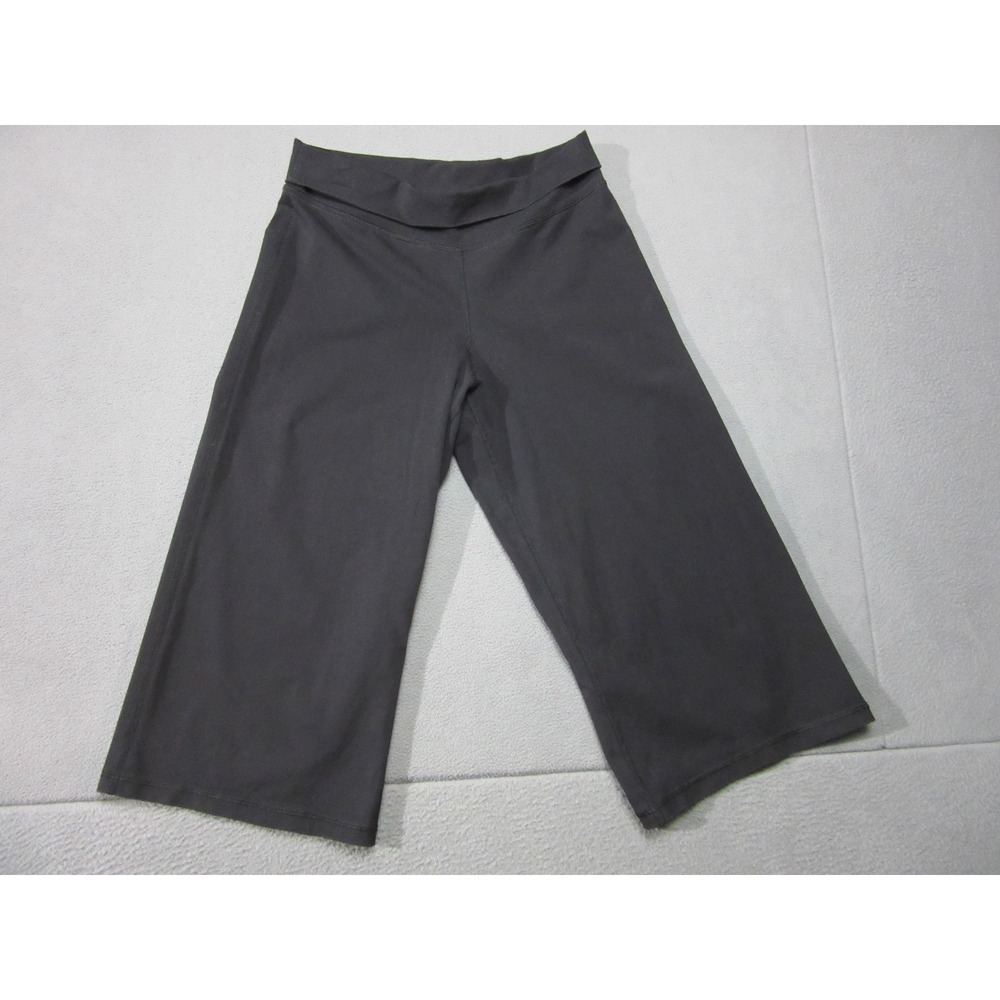 Patagonia Cropped Pants Womens Medium Black Wide Leg Organic Cotton Casual